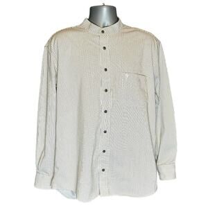 Weston Trading Celtic Ranchwear Irish Tradition Stripe Shirt Size XL Collarless